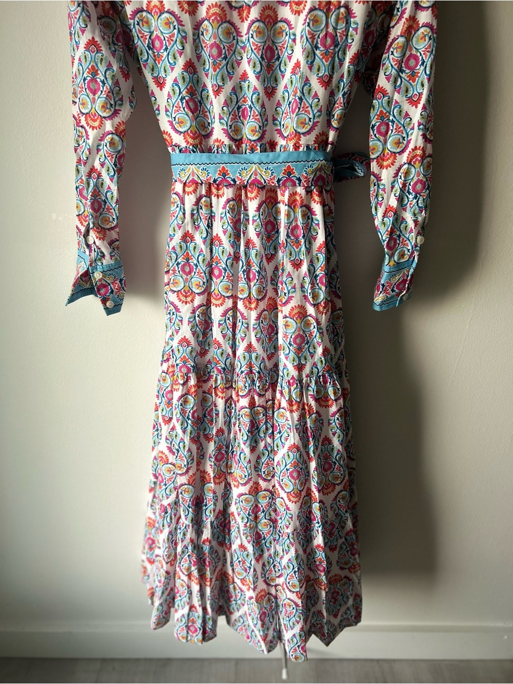 BODEN Flo Cotton Midi Shirt Dress Paisley Floral Belted NWT 10 Regular - Picture 10 of 10